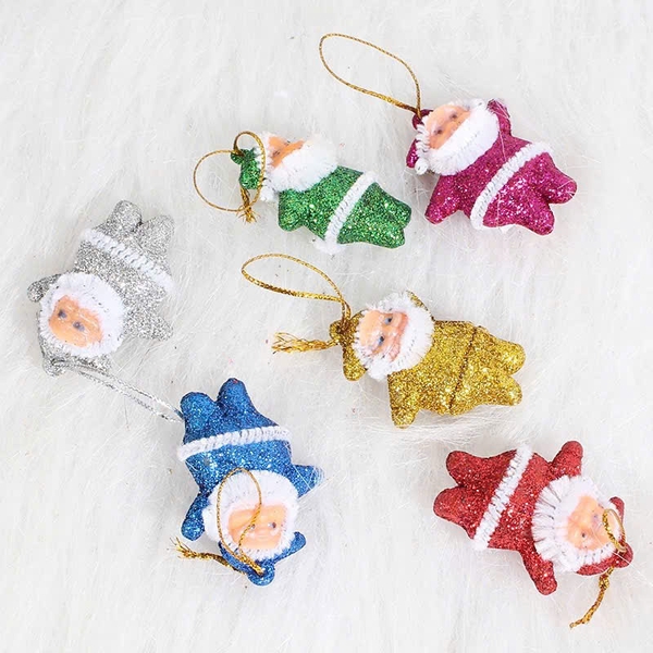 Set 6 tượng ông già noel vải -mix màu (kt 5cm).