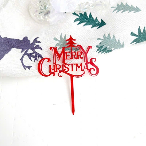 Set 10 mica noel -Merry Christmas mẫu mới (ĐỎ).