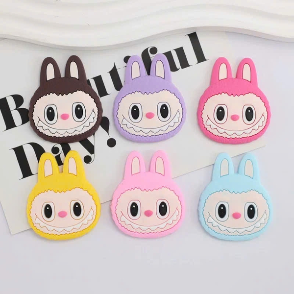 Set 10 tượng labubu nhựa dẻo mỏng mix màu kt 4.2cmx5cm9331.