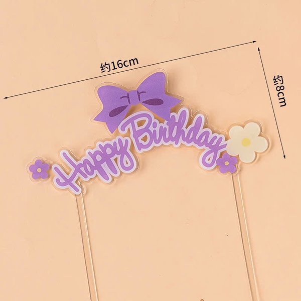 Cổng mica HPBD nơ hoa-TÍM9402.