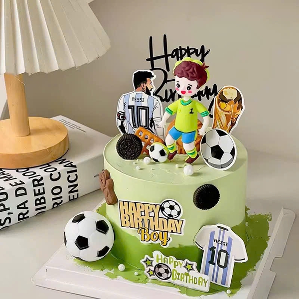 10 set giấy bóng đá - Messi áo xanh trắng.
