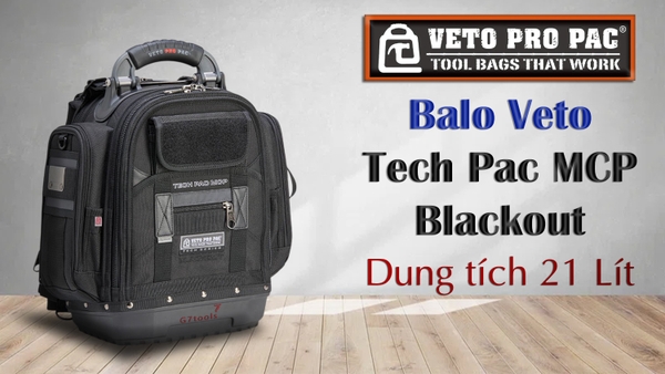 VETO Tech Pac MCP Blackout 21 Lít - Ba Lô Đen