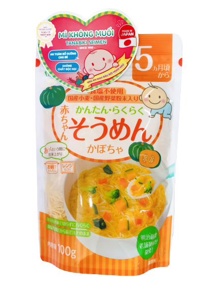 Mì ăn dặm không muối - Somen Nhật Bản Tanabiki -100g - Vị Bí Ngô Mì ăn dặm không muối - Somen Nhật Bản Tanabiki -100g - Vị Bí Ngô