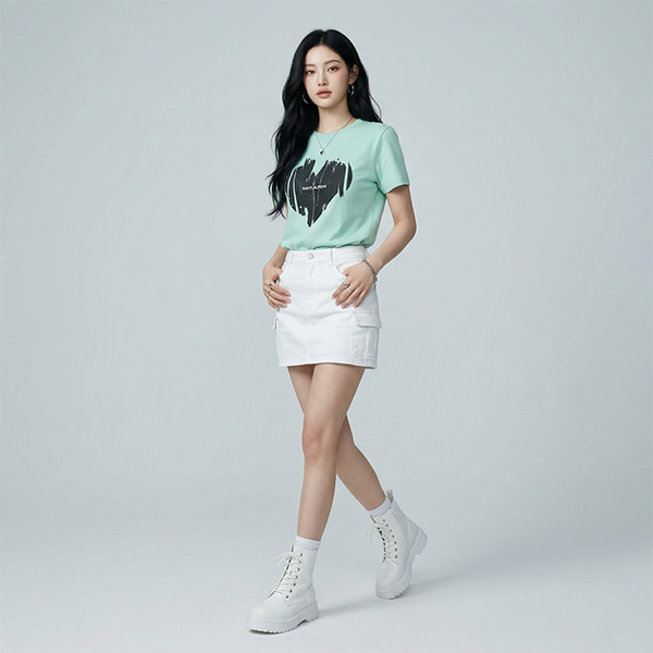 Áo thun nữ LOREN Regular heart A21094