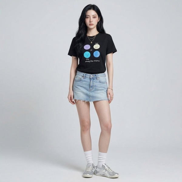 Áo thun nữ LOREN Regular status A21100