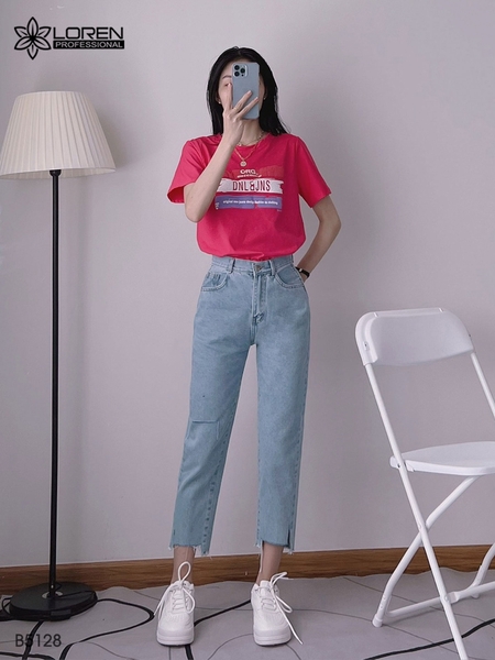 Quần jean baggy LOREN xẻ lai B5128