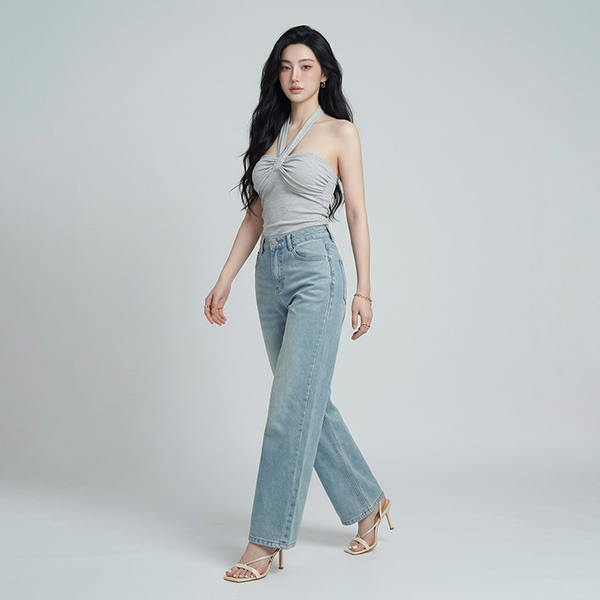Quần Jean ống suông Nữ LOREN PT11133