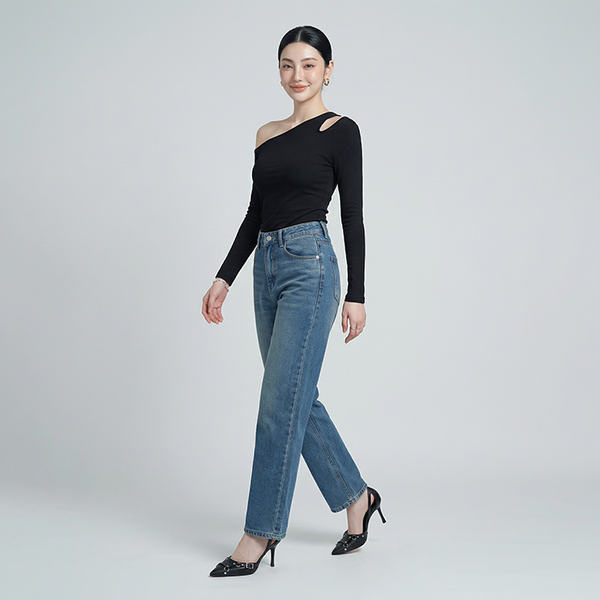 Quần Jean ống suông Nữ LOREN PT11135
