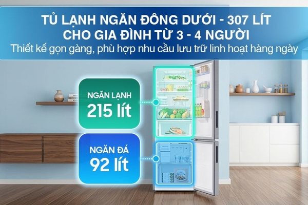 Tủ lạnh Samsung Inverter 307 lít RB30N4190S9/SV – Màu Bạc
