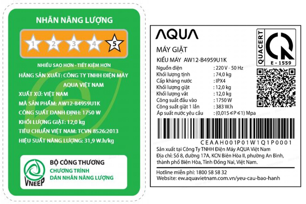 Máy giặt Aqua Inverter 12 kg AW12-B4959U1K(B) - ảnh 6