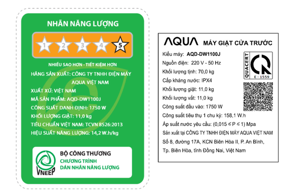 Máy giặt Aqua Inverter 11 kg AQD-DW1100J BK - ảnh 5