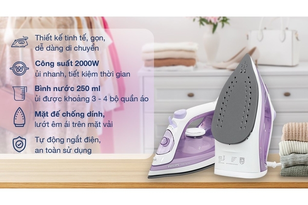 Bàn là hơi nước Philips 2000W DST1040/30