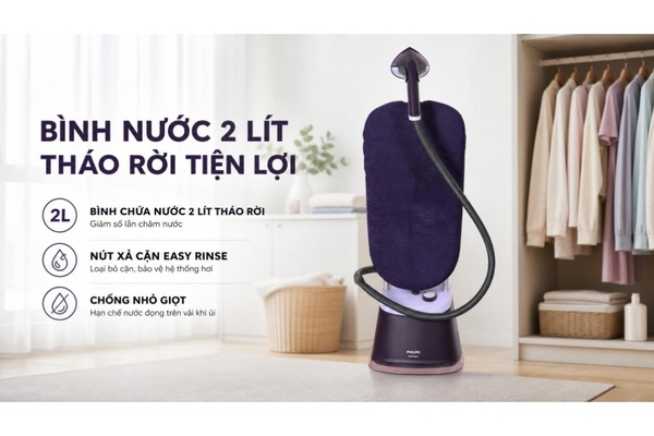 Bàn ủi hơi nước đứng Philips Series 3000 StyleBoard Nghiêng 2000W 2L STE3160/30