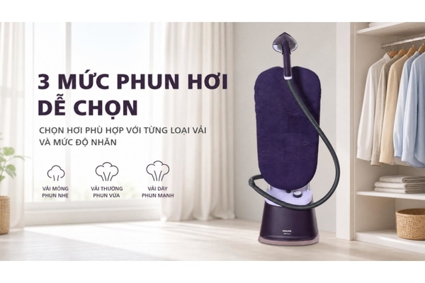 Bàn ủi hơi nước đứng Philips Series 3000 StyleBoard Nghiêng 2000W 2L STE3160/30
