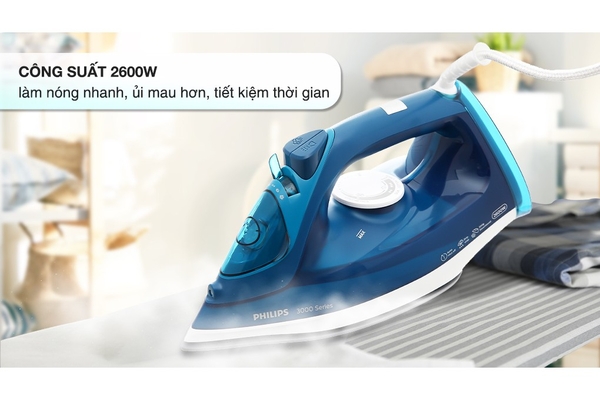 Bàn ủi hơi nước Philips 2600W mặt đế Ceramic DST3040/70