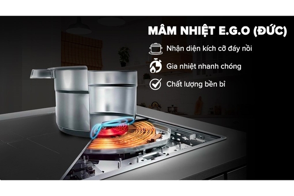 Bếp từ 3 vùng nấu Bosch PID775DC1E seri 8