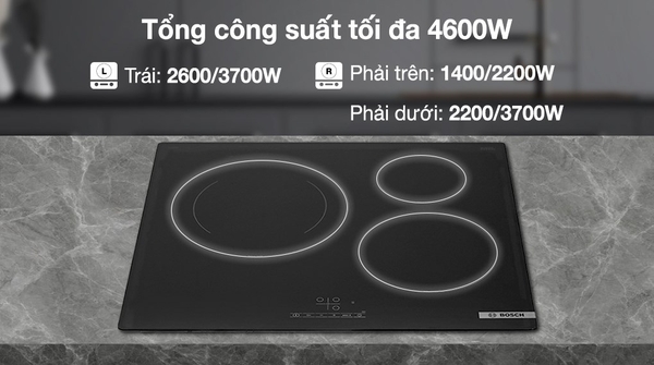 Bếp từ 3 vùng nấu Bosch PUJ61RBB5E seri 4