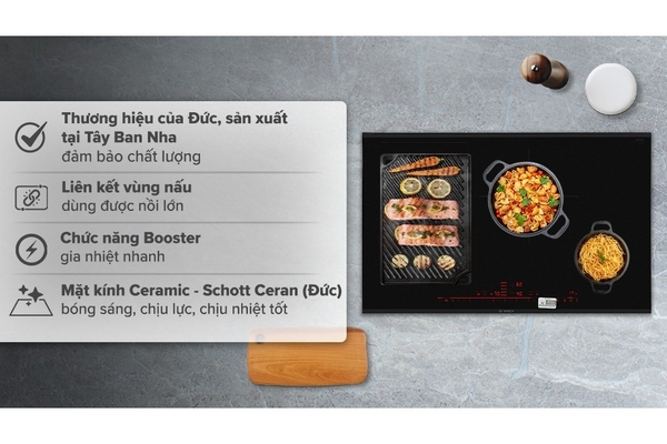 Bếp từ 4 vùng nấu Bosch PXE875DC1E seri 8