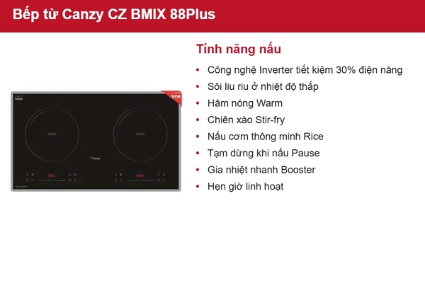 Bếp từ đôi Canzy Inverter CZ BMIX 88Plus