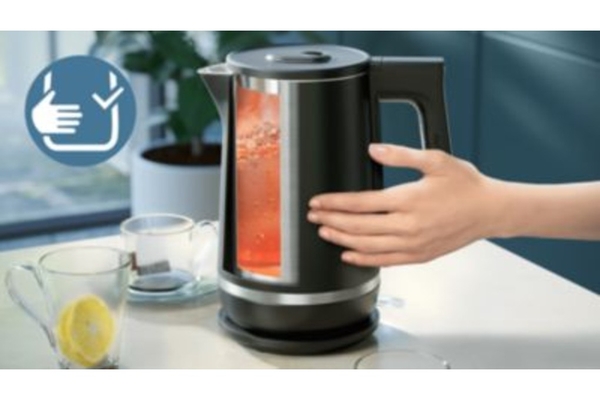 Bình đun siêu tốc Philips 2 lớp cách nhiệt Inox 304 1.7 lít HD9395/90, Màu Đen