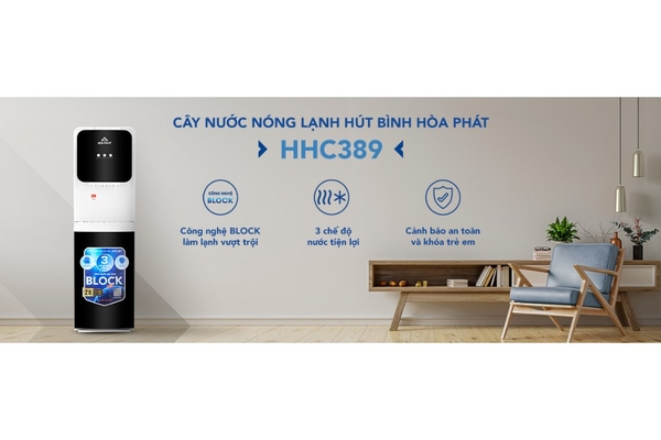 Cây nước nóng lạnh hút bình Hòa Phát HHC389