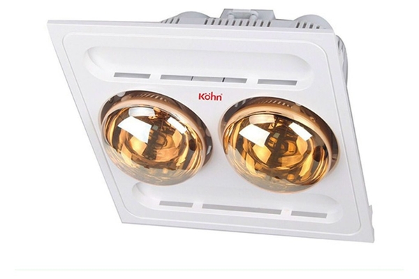 Đèn sưởi nhà tắm 2 bóng Braun Kohn âm trần điều khiển từ xa 550W BK03GR