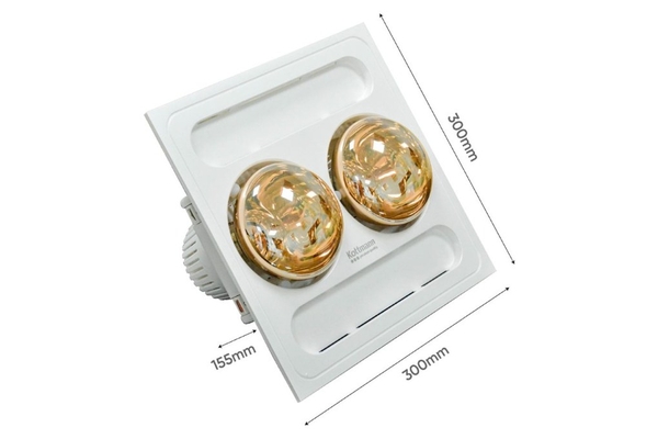 Đèn sưởi nhà tắm 2 bóng Kottmann âm trần 550W K9S