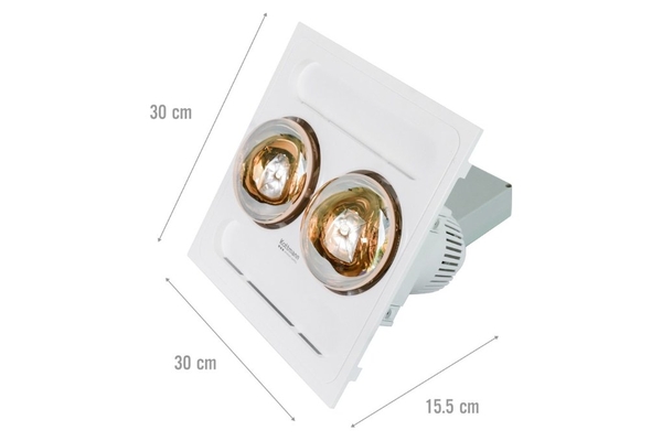 Đèn sưởi nhà tắm 2 bóng Kottmann âm trần điều khiển từ xa 550W K9R