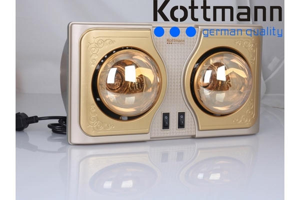 Đèn sưởi nhà tắm 2 bóng Kottmann treo tường 550W K2BH