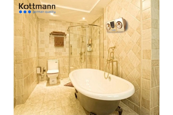 Đèn sưởi nhà tắm 2 bóng Kottmann treo tường kèm thổi gió nóng K2B-HW