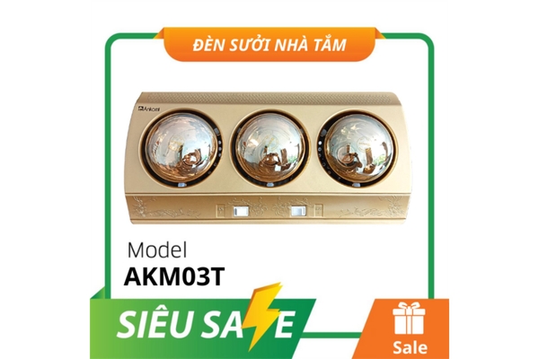 Đèn sưởi nhà tắm 3 bóng Ankomi 825W AKM03T - ảnh 1