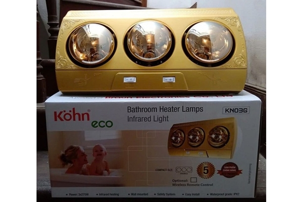 Đèn sưởi nhà tắm 3 bóng Braun Kohn treo tường 825W KN03G