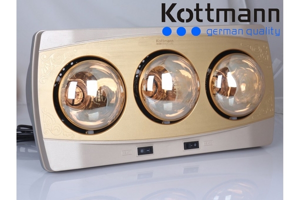 Đèn sưởi nhà tắm 3 bóng Kottmann treo tường 825W K3BH