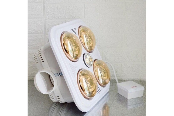 Đèn sưởi nhà tắm 4 bóng Braun Kohn âm trần kèm thông gió điều khiển từ xa 1100W BU04GR