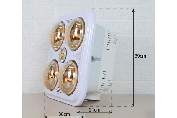 Đèn sưởi nhà tắm 4 bóng Braun Kohn âm trần kèm thông gió điều khiển từ xa 1100W BU04GR