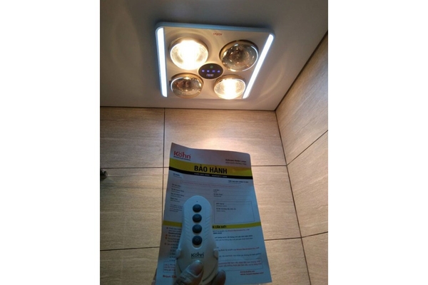 Đèn sưởi nhà tắm 4 bóng Braun Kohn âm trần kèm thông gió màn hình LED 1147W BU06G