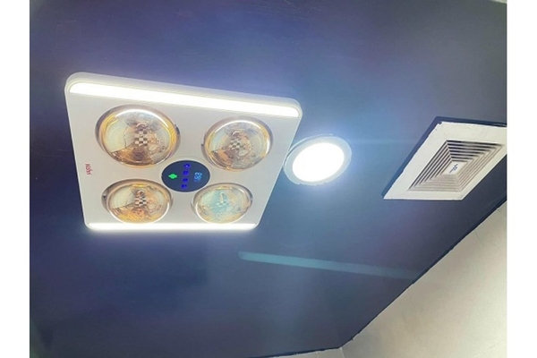 Đèn sưởi nhà tắm 4 bóng Braun Kohn âm trần kèm thông gió màn hình LED điều khiển từ xa 1147W BU06GR