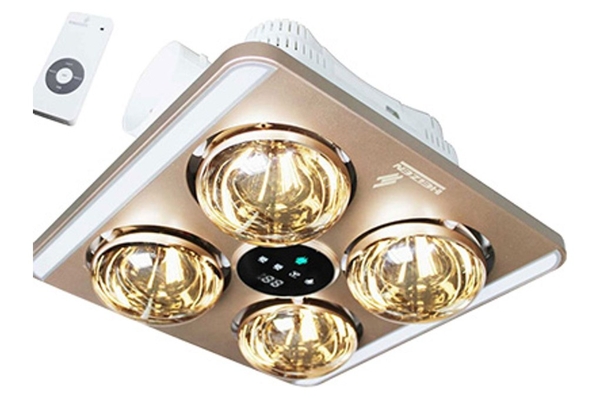 Đèn sưởi nhà tắm 4 bóng Heizen âm trần màn hình LED kèm thông gió điều khiển từ xa 1100W HE9