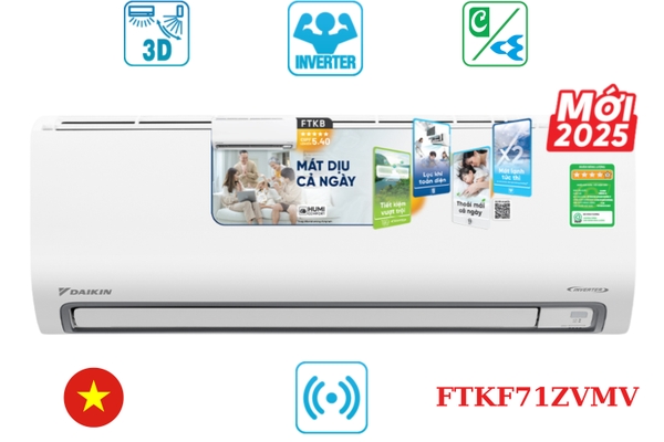 Điều hòa Daikin 1 chiều Inverter 24000 BTU FTKF71ZVMV - ảnh 1