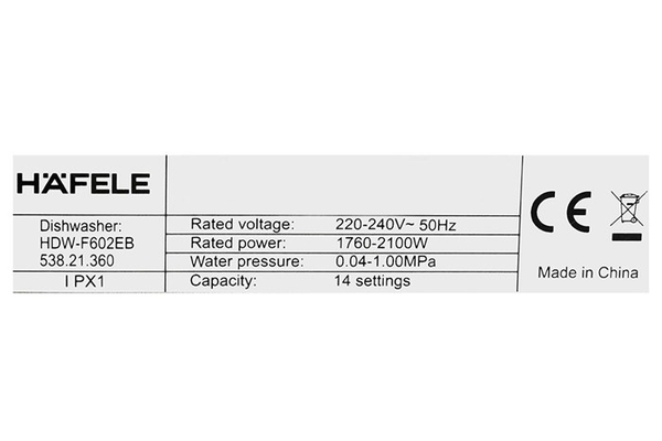 Máy rửa bát độc lập Hafele 14 bộ HDW-F602EB - ảnh 21