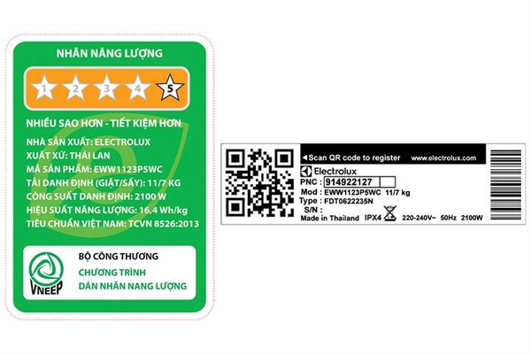 Máy giặt sấy Electrolux UltimateCare 500 Inverter 11/7 kg EWW1123P5WC - ảnh 8