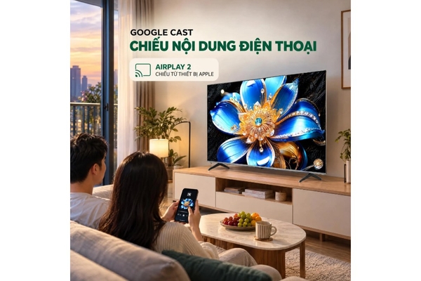 Google Tivi QLED TCL 4K 55 inch 55T6D Mới 2026