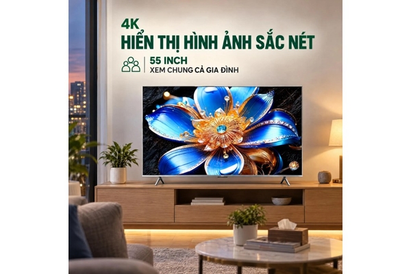 Google Tivi QLED TCL 4K 55 inch 55T6D Mới 2026