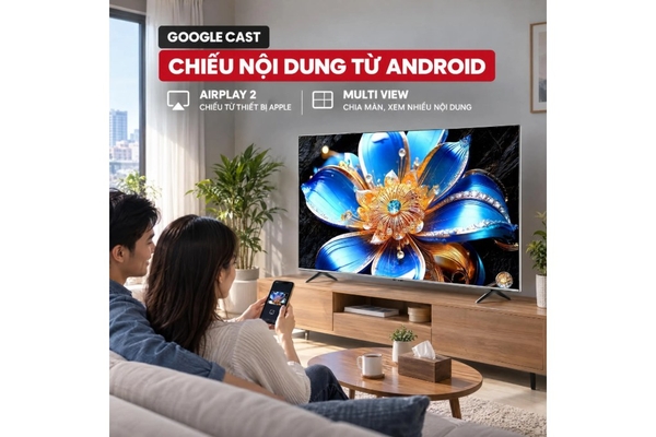 Google Tivi QLED TCL 4K 75 inch 75T6D Mới 2026
