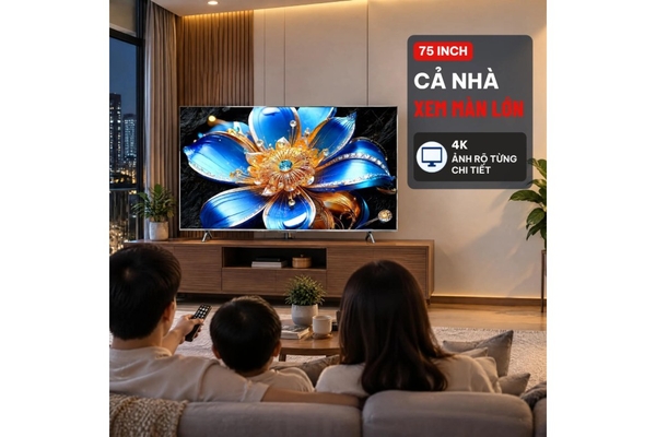 Google Tivi QLED TCL 4K 75 inch 75T6D Mới 2026