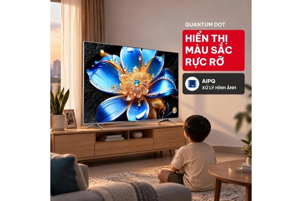 Google Tivi QLED TCL 4K 75 inch 75T6D Mới 2026