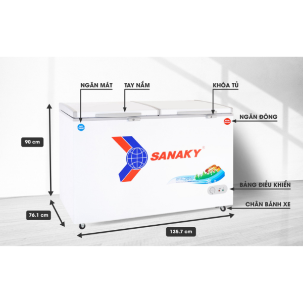 Tủ đông Sanaky 365 lít VH-5699W1 - ảnh 3