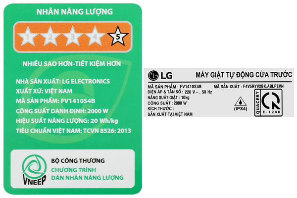 Máy giặt LG AI DD Inverter 10 kg FV1410S4B - ảnh 8