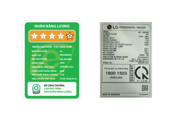 Tủ lạnh LG Inverter 395 lít GN-B392BG - ảnh 5