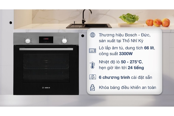 Lò nướng âm tủ Bosch HBF113BR0A Serie 2